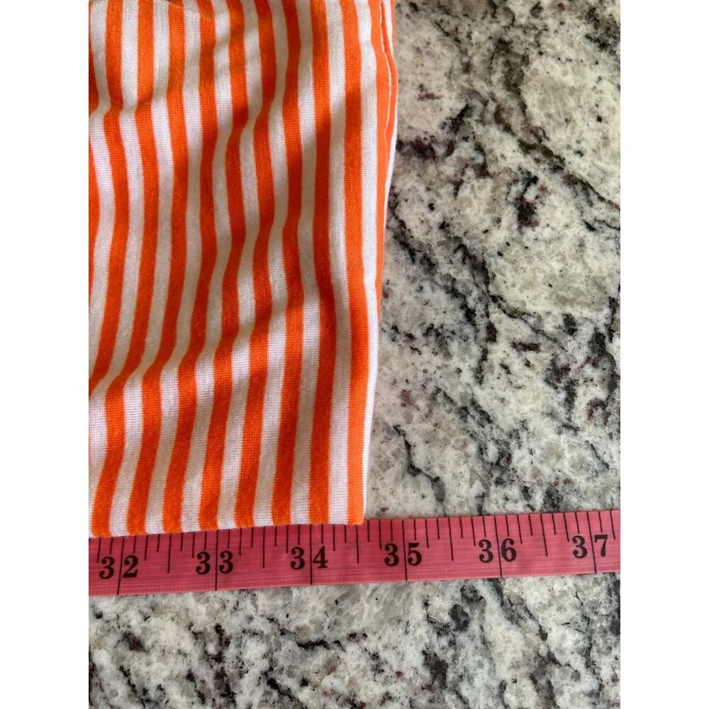 Veond Orange White Striped Infinity Scarf Soft Spring Classicore Cottagecore_8